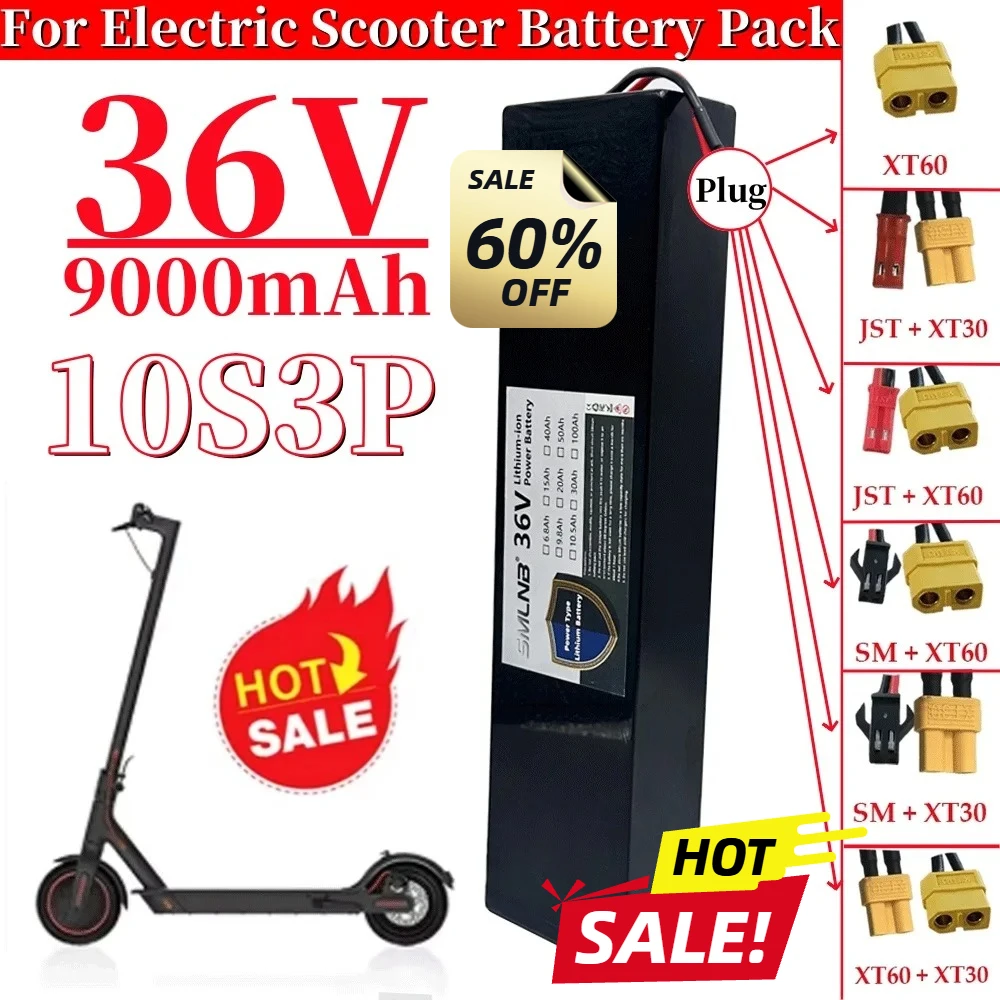 10S3P 36V 9Ah Electric Scooter Rechargeable Lithium Battery Pack 500W Power Modified Bicycle electric scooter Vehicle with BMS