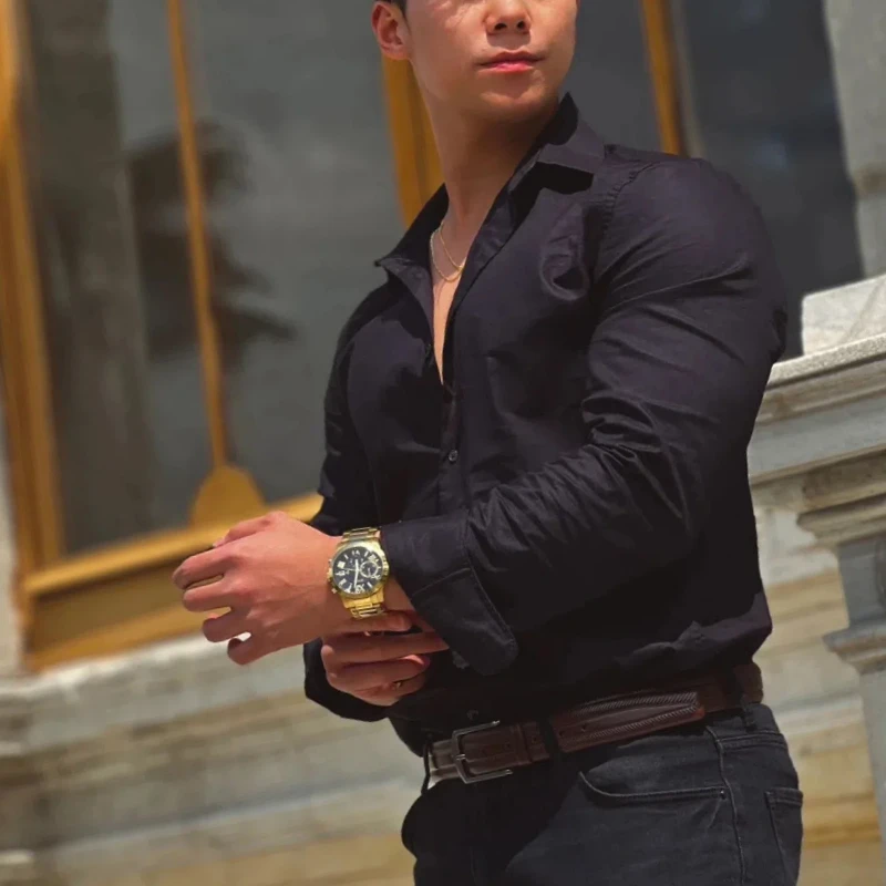 Spring Autumn Fashion Turn-down Collar Long Sleeve Solid Blouse Men's Clothing Korean Casual All-match Button Simplicity Shirts