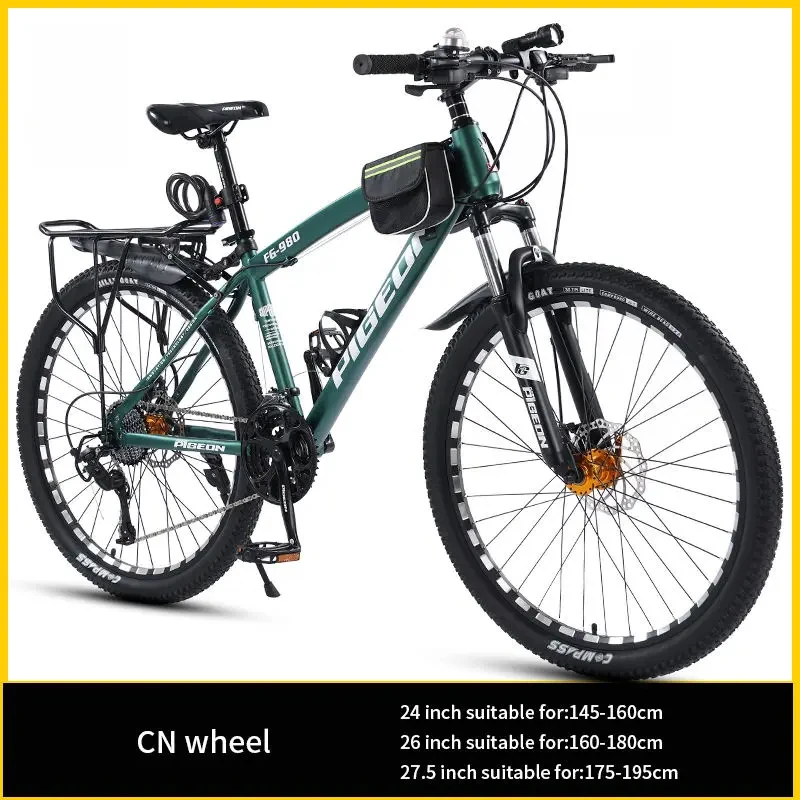 24/26 inch Mountain Bike shock-absorbing high-carbon steel Outdoor Cycling bike dual disc brake MTB transmission road bicycle