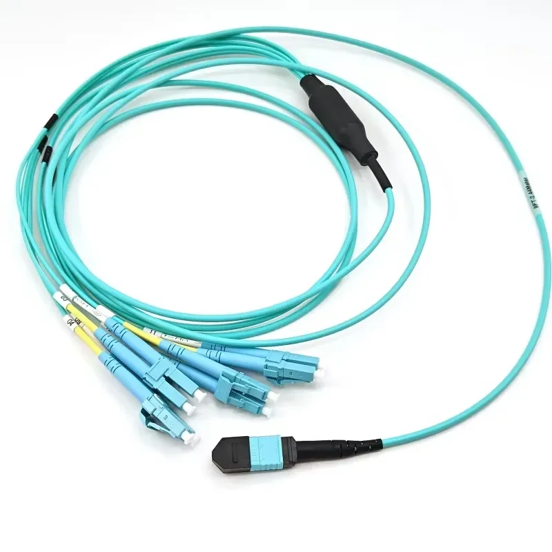 12 Core MPO to SC LC Fanout Cable OM3 Multimode Fiber Optic Patch Cord 12 Strand Breakout Jumper for Data Center Network