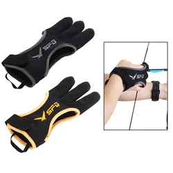 Guanti con dita a tre dita per tiro con l'arco SPG 1pc punta delle dita ispessita guanti tradizionali con fiocco ricurvo