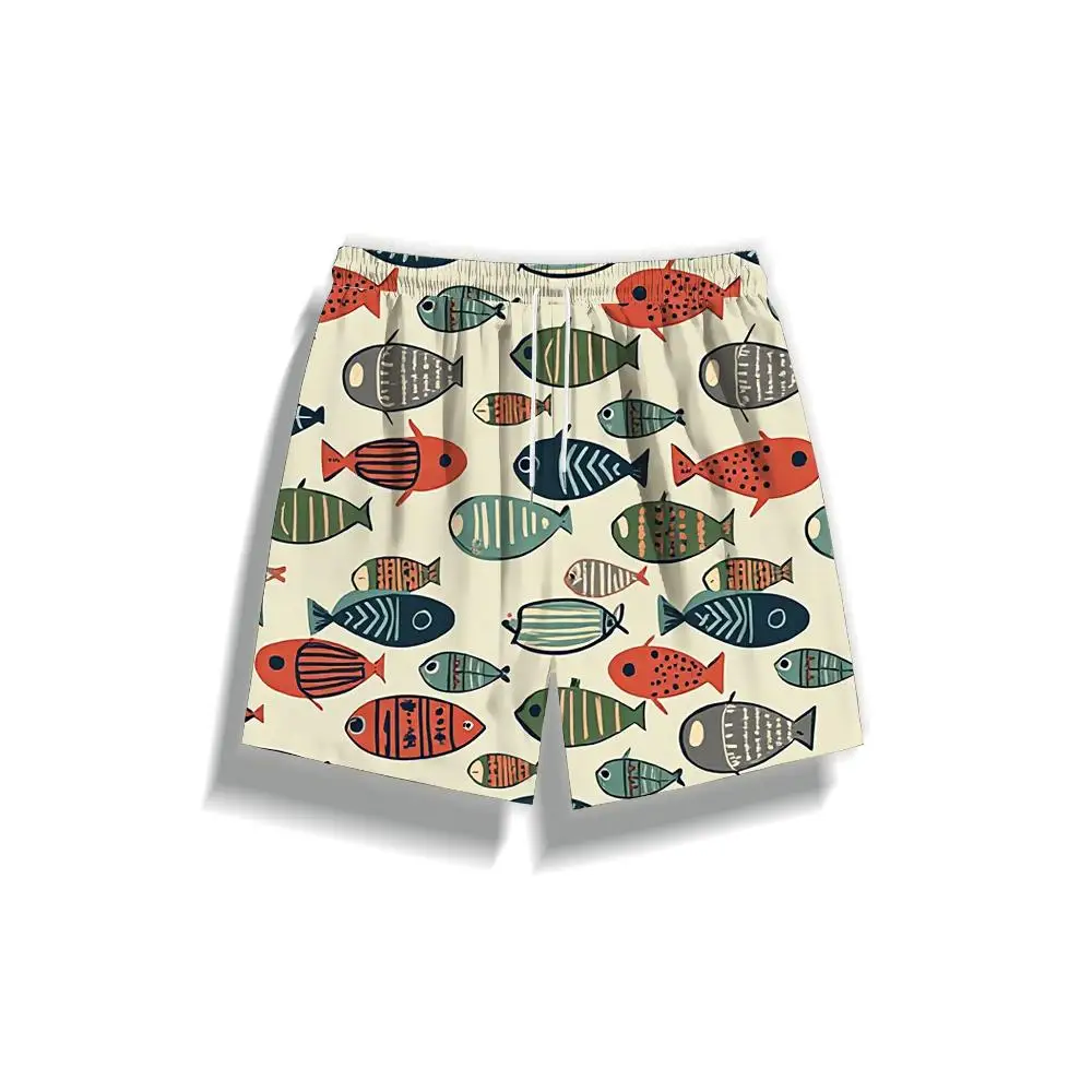 

1pcs Men's Short swim trunks2026 Summer 3D Printed Short sleeve Pants Breathable Quick drying running Polyester Training pants
