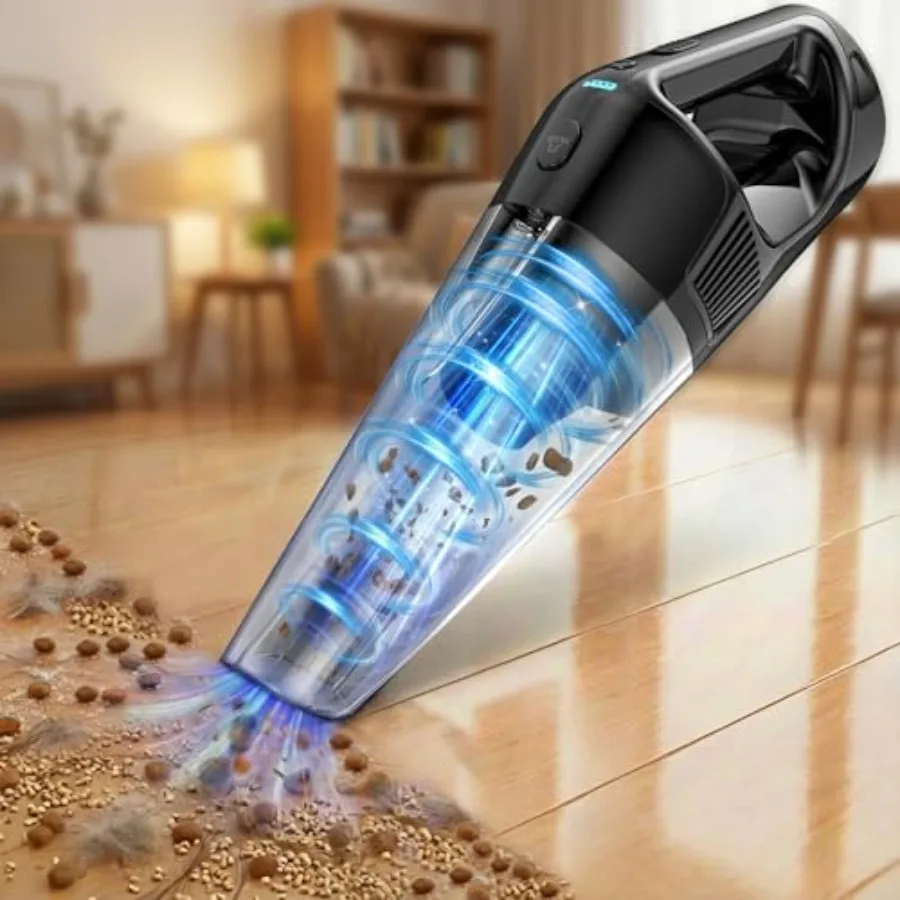 

PowerSpeed CleanView Portable Handheld Vacuum - 16000Pa Strong Suction Powerful with 1000mL Dust Cup and LED Light - Cordless V