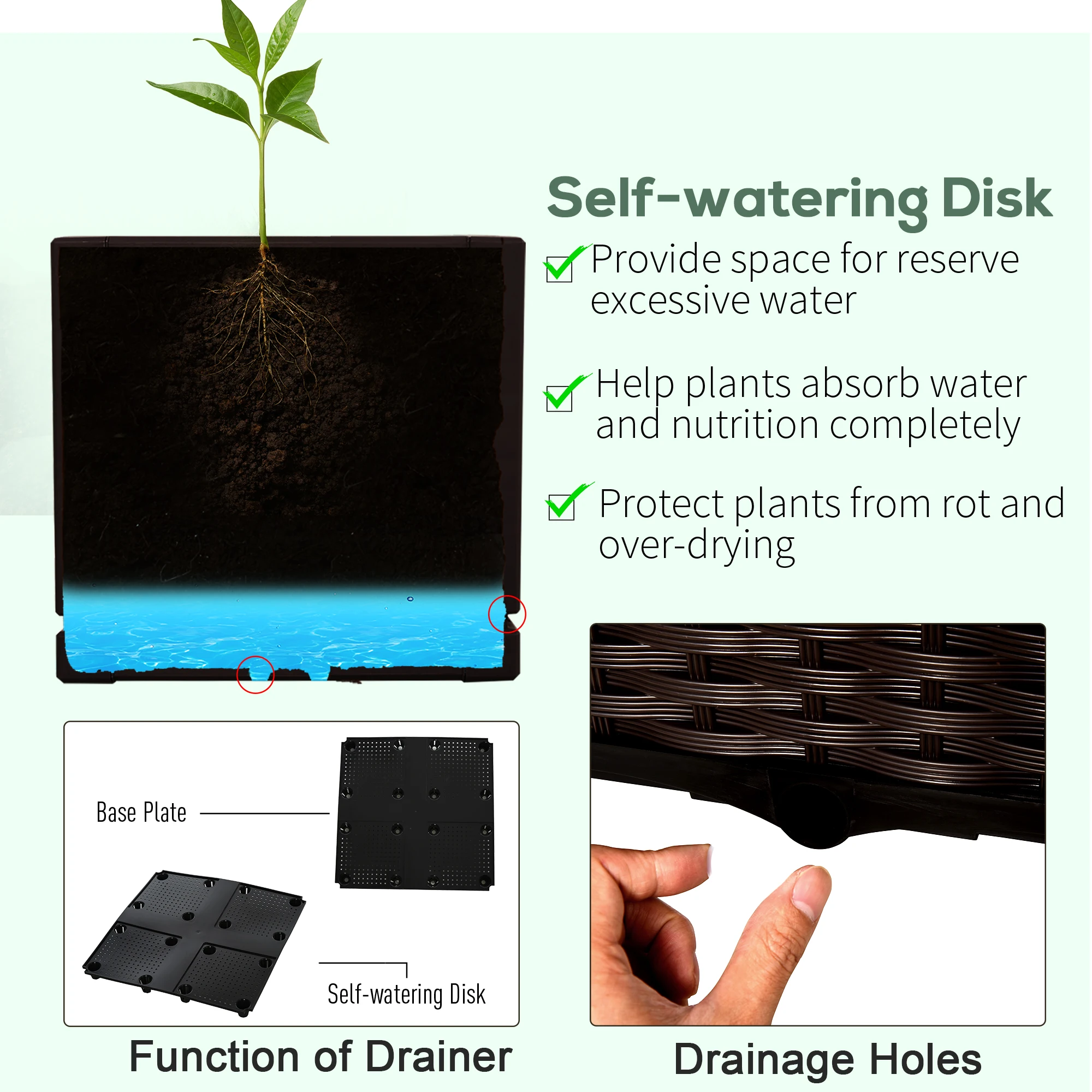 2-piece Raised Flower Bed Vegetable Herb Planter Lightweight image 6