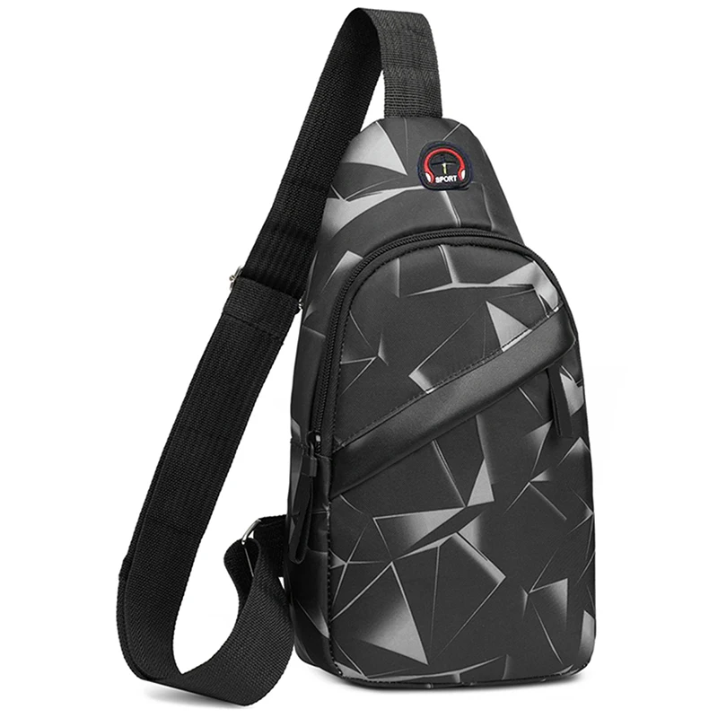 Korean chest bag Men's fashion camouflage men's satchel Shoulder bag Crossbody bag Oxford cloth casual bag Canvas small backpack