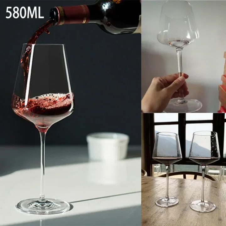 Plastic Wine Glass Cups Transparent Unbreakable Silicone Plastic Wine Glass Cup 320ML/550ML/580ML Bar Home Goblet Cupware