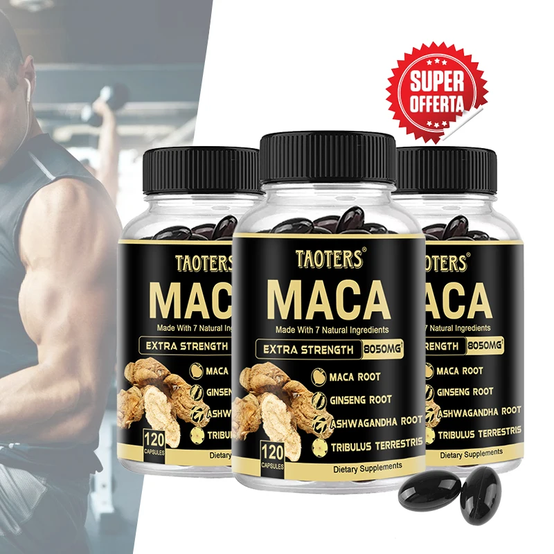 Maca-wortel voor mannen - Natuurlijk energie-supplement ter ondersteuning van atletische prestaties, spierherstel en gevechtsvermoeidheid, 120 capsules