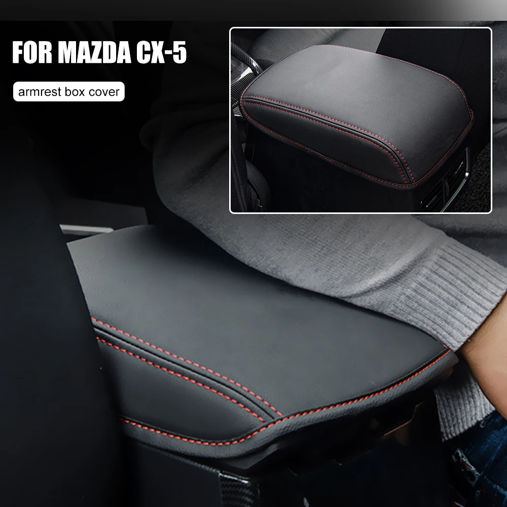 

For Mazda CX-5 CX5 KE KF Car Armrest Box Protective Cover Central Control Armrest Cover Leather Accessories Decoration Interior