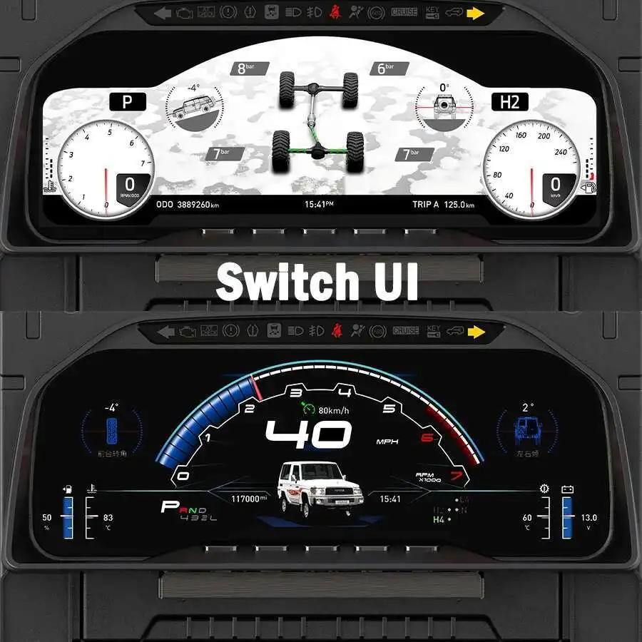 Smart Cluster For Toyota Land Cruiser 70 Series LC70 LC71 LC76 LC78 LC79 Car LCD Dashboard Screen Speedometer Instrument Cluster