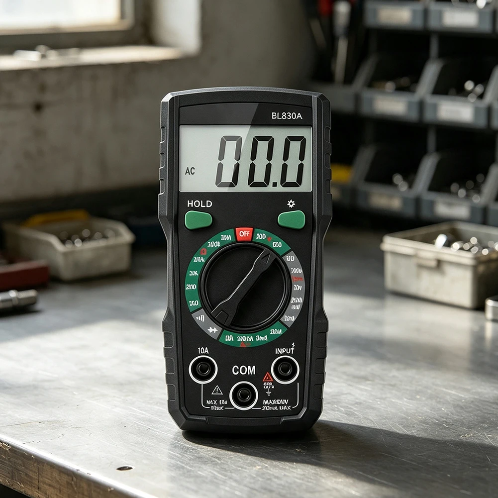 1999 Counts BL830A Digital Multimeter ABS Body 14.5x7x3cm Black for Voltage Current Resistance Testing Beginner Friendly Design