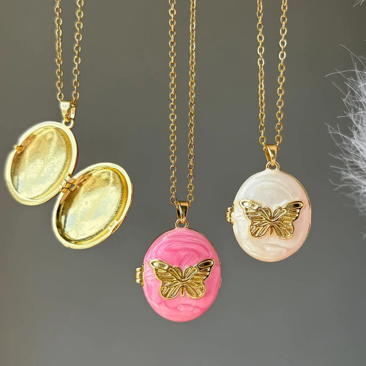 Vintage Emaille Herz Foto-Medaillon Anhänger Halskette für Frauen Minimalistischer Luxuriöser Nicht-Verblassender Edelstahl Schmuck Accessoire – Detail 15