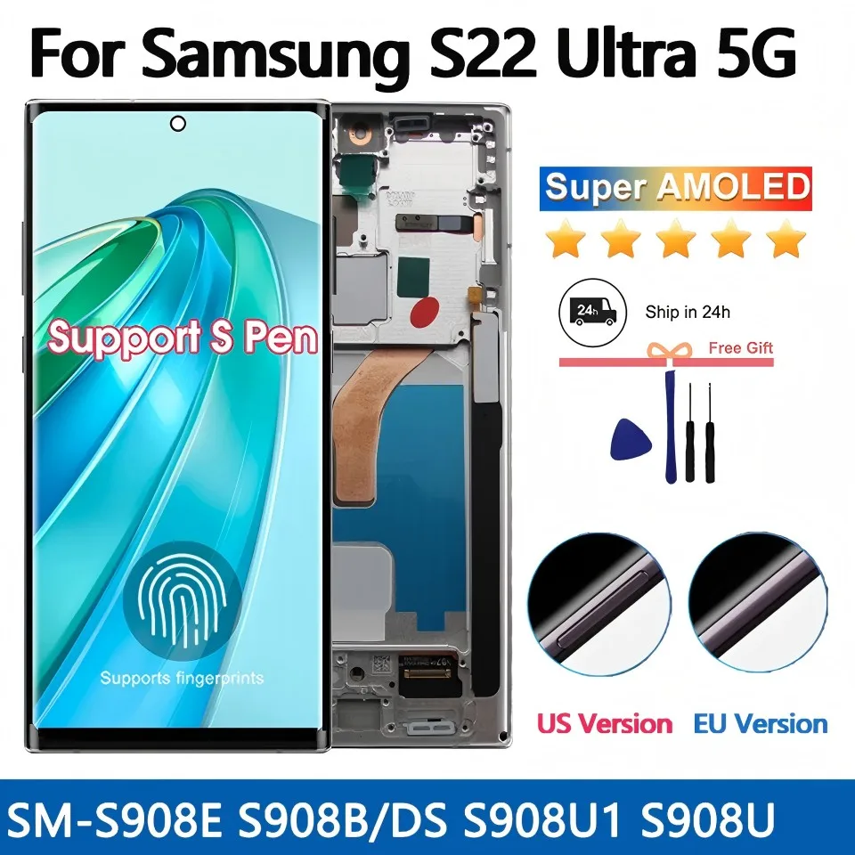 6.8 Original für Samsung Galaxy S22 Ultra Display LCD-Bildschirm s908b/ds s908b s908e
