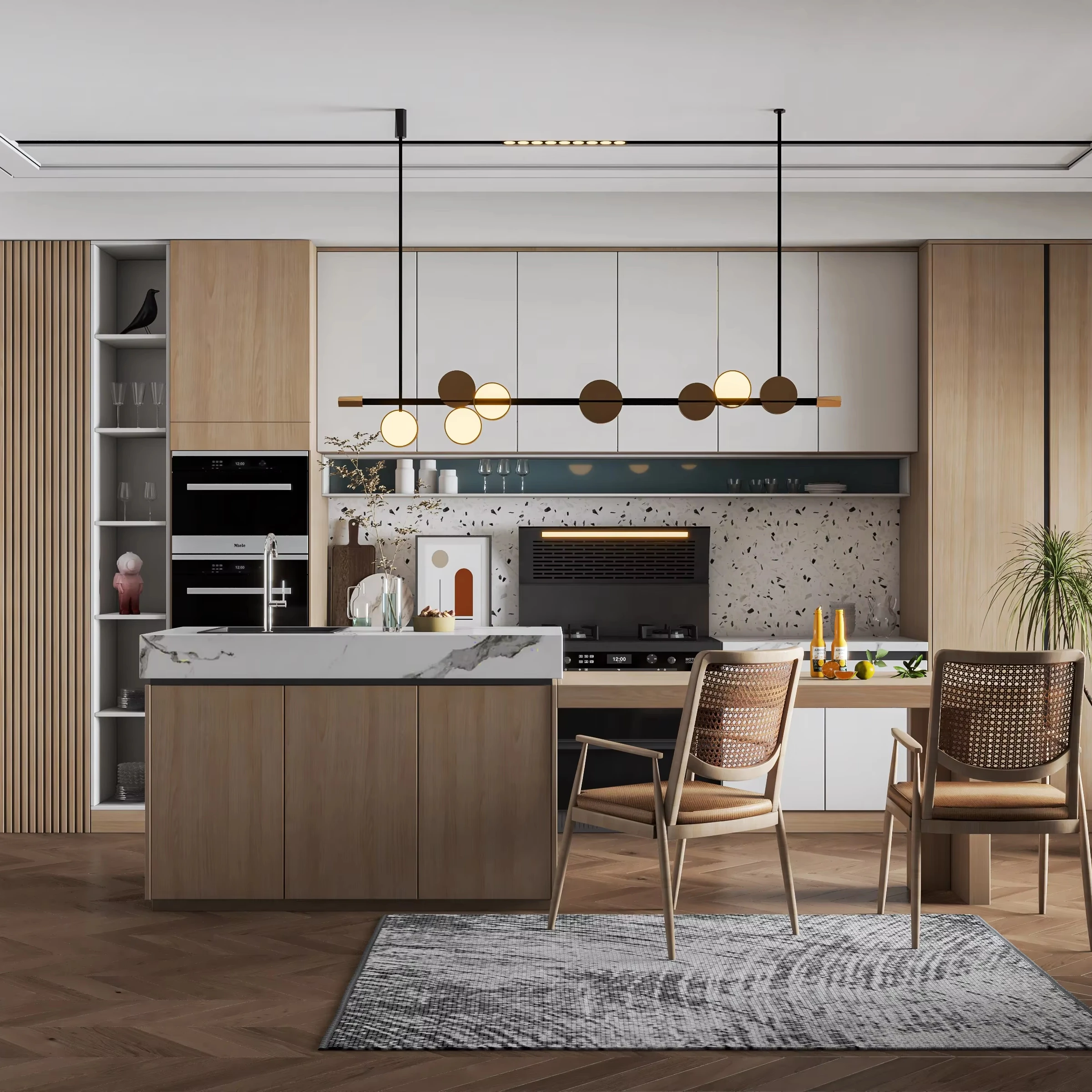 

TLF Reserve High Quality MDF Modular Kitchen Cabinet with Sink Modern Design Online Technical Support CBMMART Brand