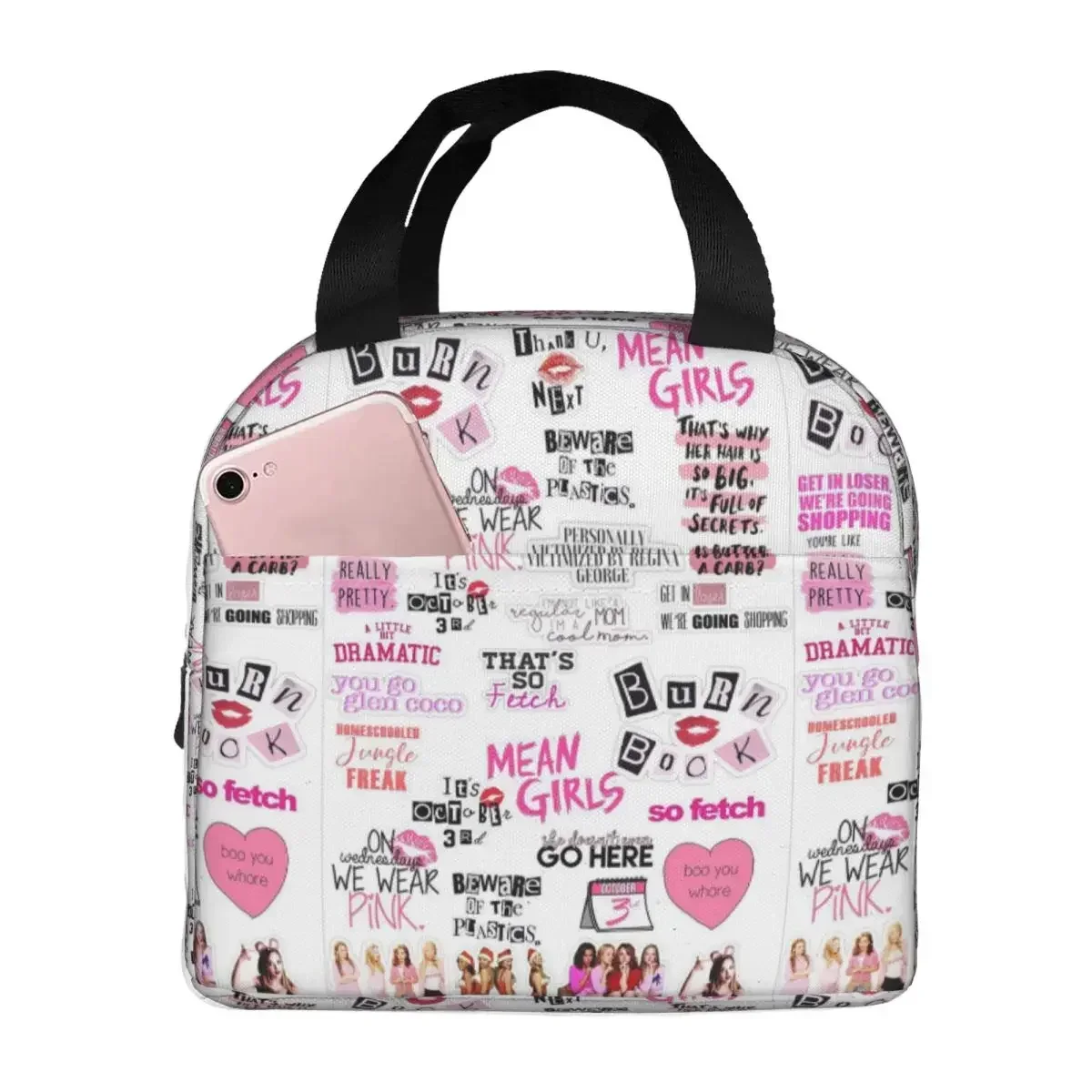 Burn Book - Mean Girls Insulated Lunch Bag for Kids School Cooler Thermal Food Box Tote Portable Lunch Boxes Container