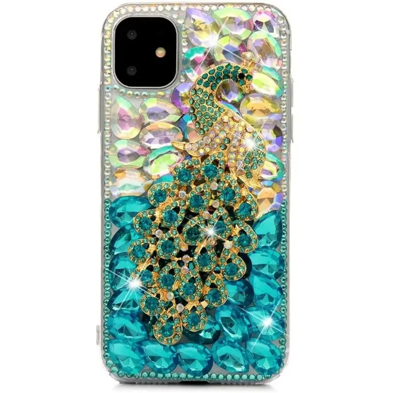 

Bling Peacock Gradient Crystal Diamond Glitter Rhinestone Case Cover For Samsung Galaxy A70S A22 A52 A51 A72 A73 A53 A74 A54 A34