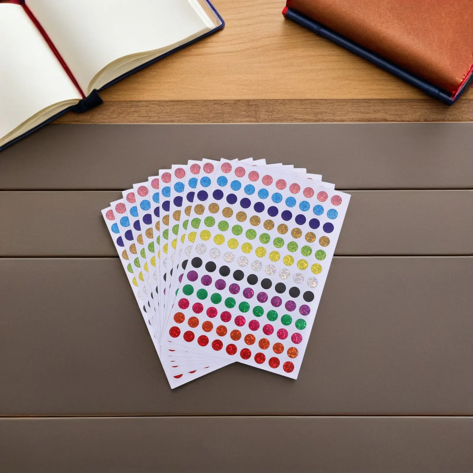 100-sheets-laser-color-coding-labels-round-dot-stickers-13-colors-sparkle-self-adhesive-stickers-for-office-classroom-planner