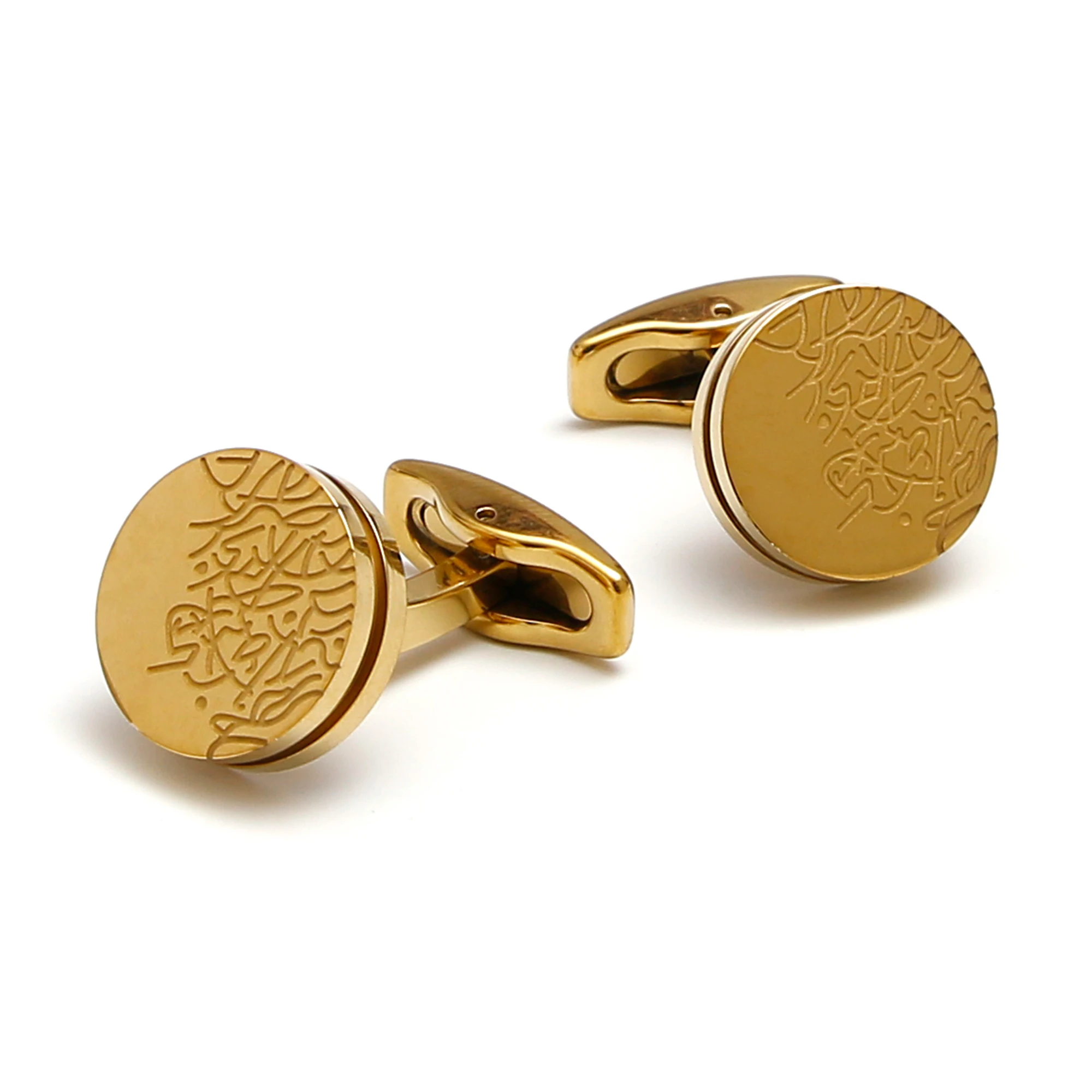 Cufflinks Men Stainless Steel Luxury - TOMYE Boutons de manchette dorés pour
