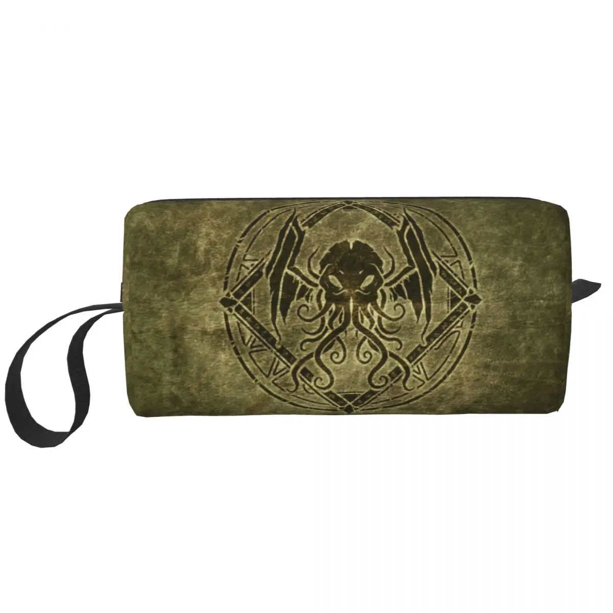 

Cthulhu Design Old Leather Toiletry Bag Women Horror Dark Monster Makeup Cosmetic Organizer Lady Beauty Storage Dopp Kit Case