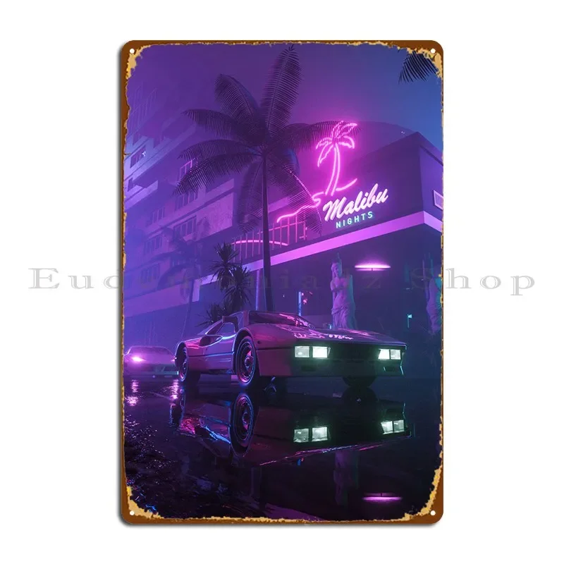 Malibu Nights Metal Signs Printing Club Design Wall Decor Club Bar Tin Sign Poster