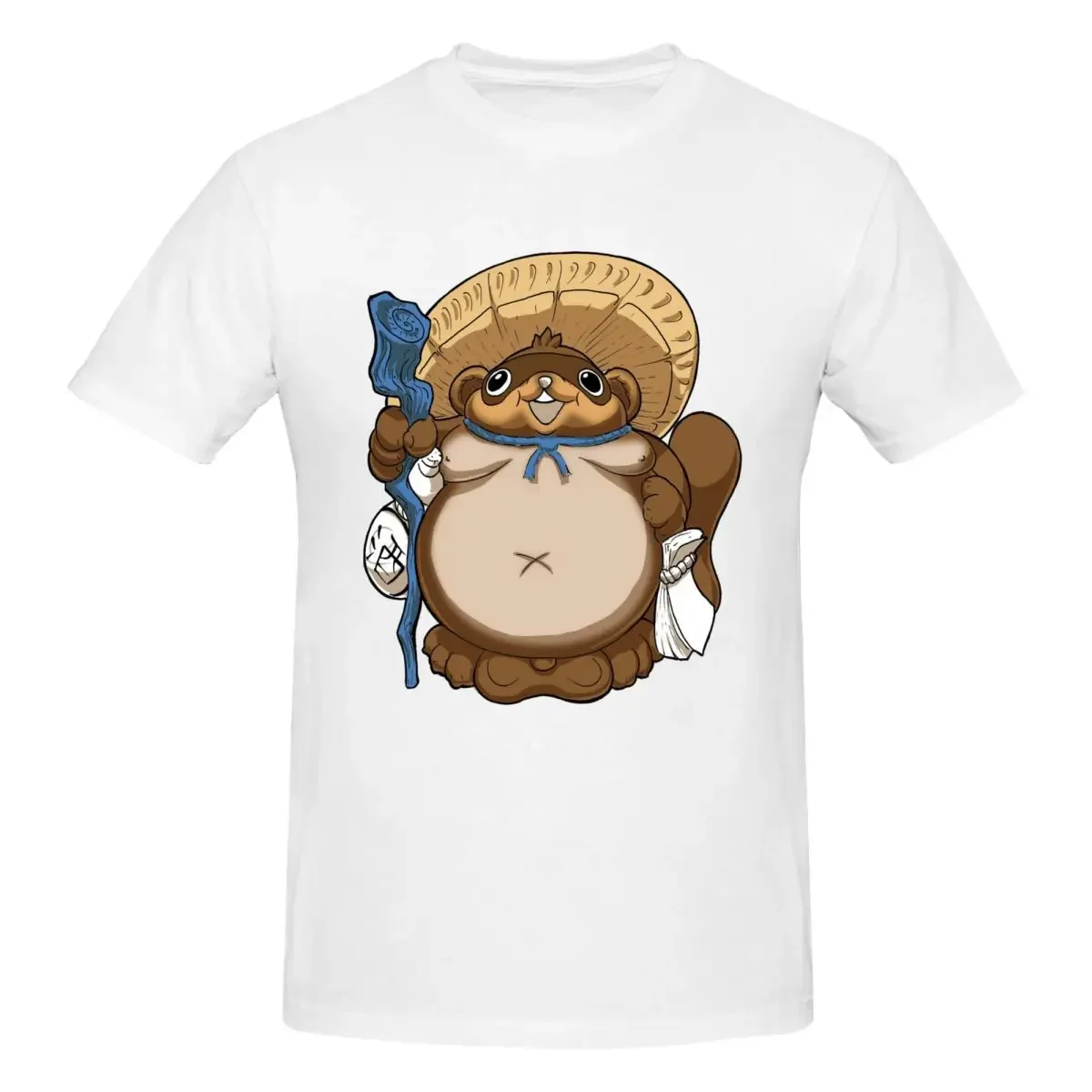 100% Cotton Tenuki Tanuki T-shirt Unisex Funny Oversized T Shirt Men crew Neck Summer Shirts Tops S-6XL