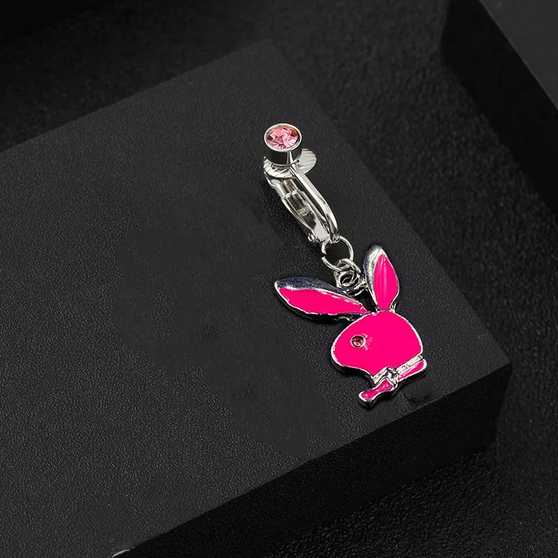 Faux Piercing de Nombril en Forme de Lapin pour Femme, Bijoux de Corps en Strass, Offre Spéciale