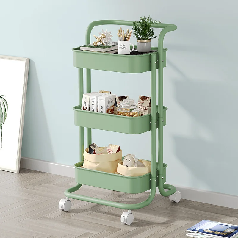 Trolley Household Water Cup Storage Rack, Bedroom Cosmetic Storage Rack, Living Room Finishing Rack