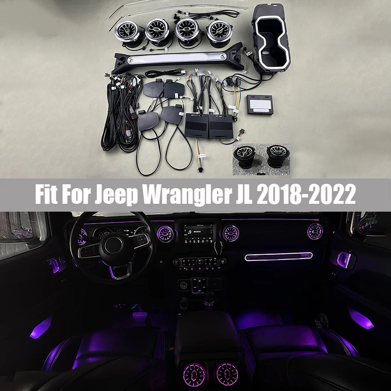 

Turbine Outlet LED Front Air Condition Vent Inlet Center Console Ambient Lamp Fit for Jeep Wrangler JL 2018 2019 2020 2021-2023