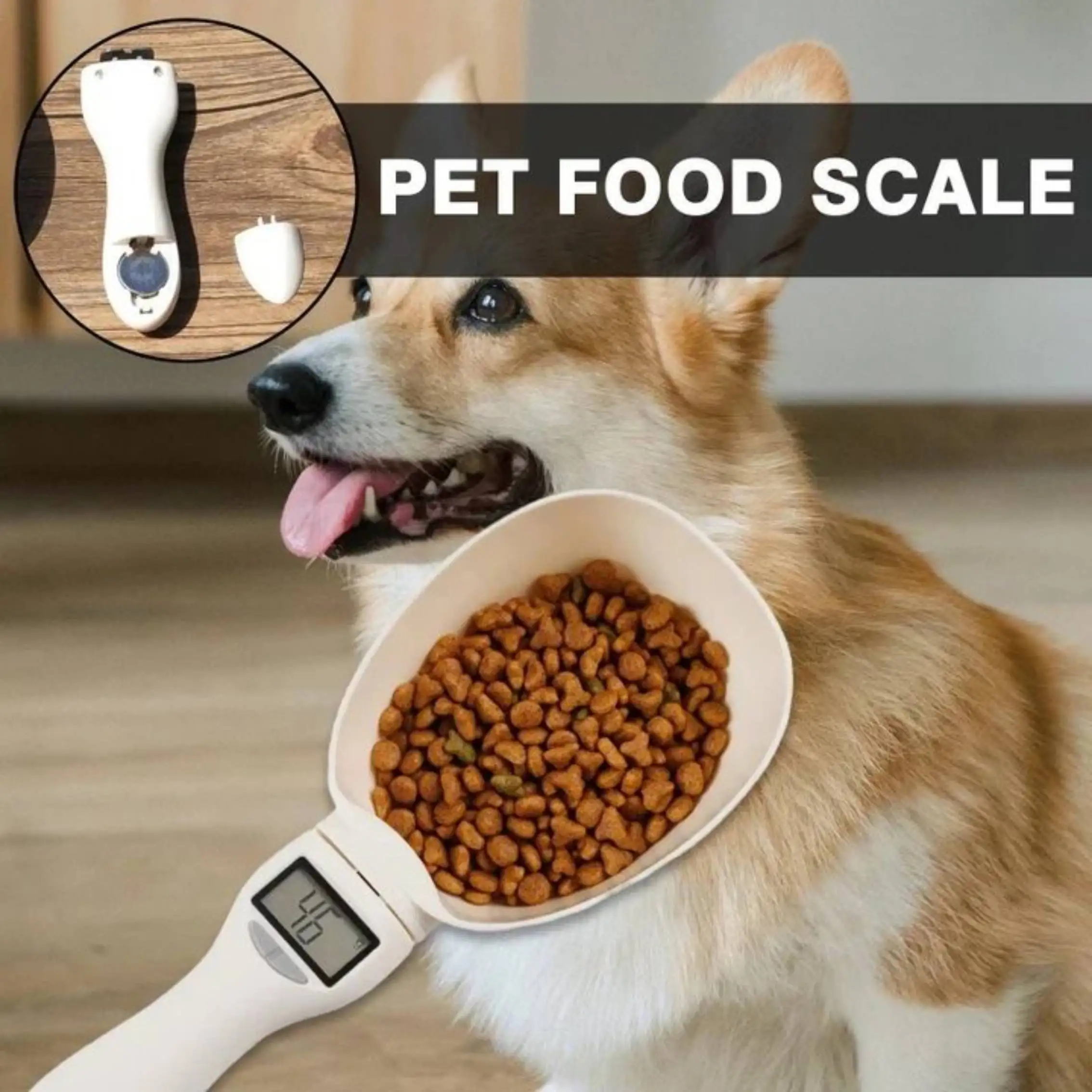 

Pet Food Measuring Scoop Electronic Dog Cat Food Measuring Cup Digital Spoon Scale Kitchen Food Scale with LED Display