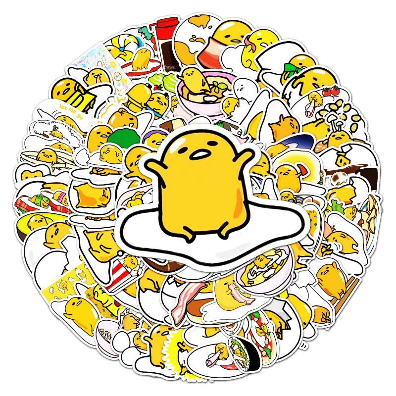 100Pcs Gudetama 스티커 만화 DIY 낙서 스티커 장식 스케이트 보드 노트북 노트북 수하물 방수 데칼 완구