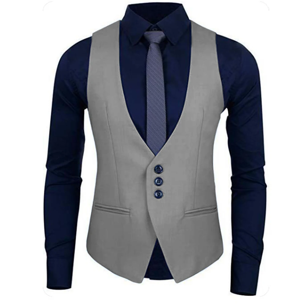 Single-breasted Elegant Suits for Men V-neck Social Vest Men's Suit Vest Male Vests Dress Up Man Best Blazer Clothing