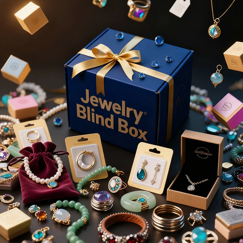 

Vintage Surprise Jewelry Jar Mystery Costume Set Bohemia Rings Nostalgia Earrings Necklaces Retro Vibes Ideal Birthday Gift For