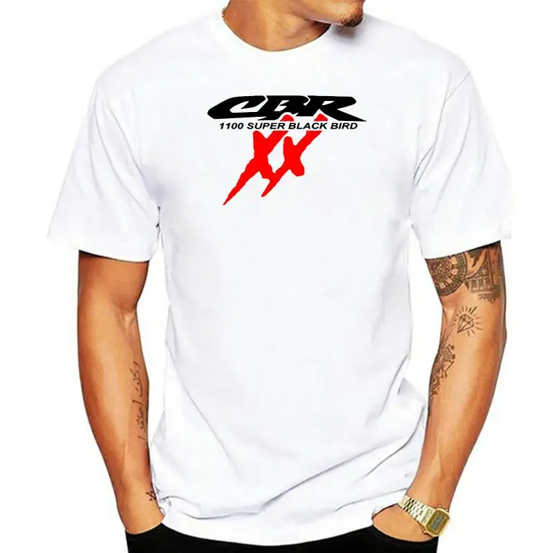 TOP  CBR 1100 SUPER BLACKBIRD XX T-S motorcycles Black And White T Shirt Cotton Men raglan Sleeve Tee Shirts