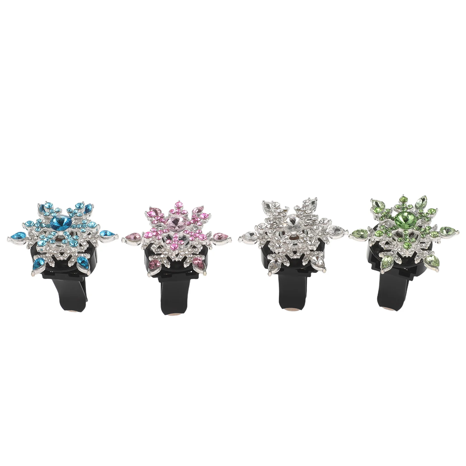 

4pcs Car Air Vent Clips Bling Snowflake Design Christmas Air Freshener Aromatherapy Diffuser Automotive Interior Decoration