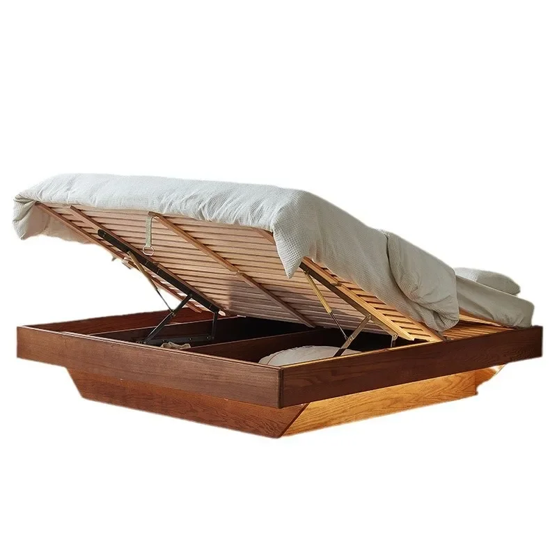 Minimalist modern tatami floor-to-ceiling bedside frame