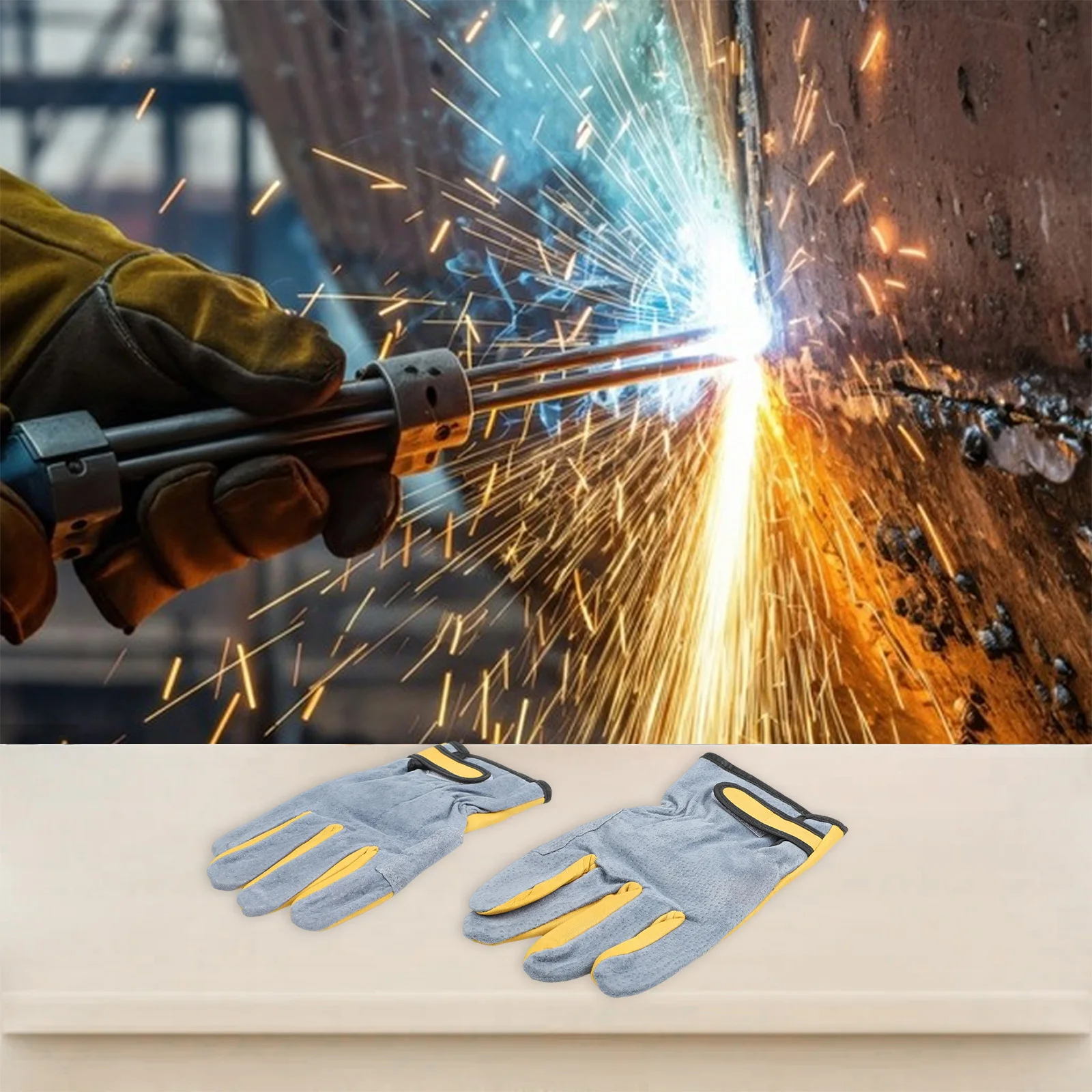 leather gloves for reliable heat insulation and penetration resistance in welding and high temperature operations