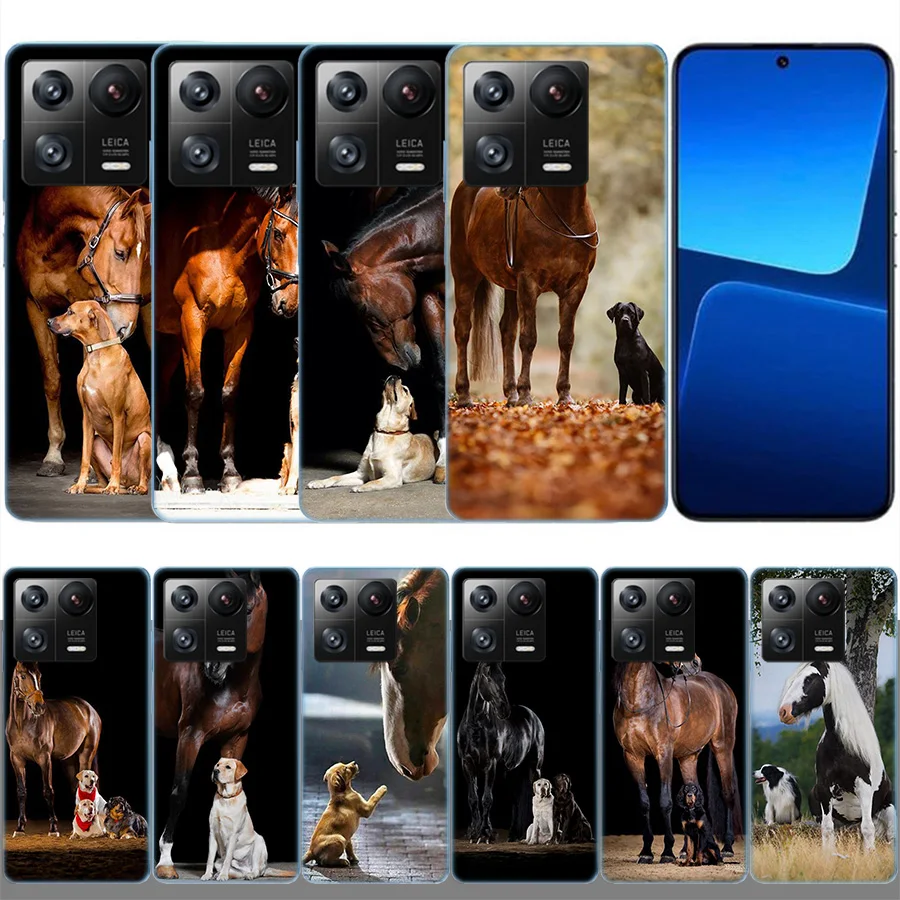 Domineering Cool Horses And Dogs Clear Luxury For Xiaomi Mi 13 12 12T Pro 11 Ultra 11T 11i 10 10T 9 9T 8 Lite 6X 5X A3 CC9E A2 A