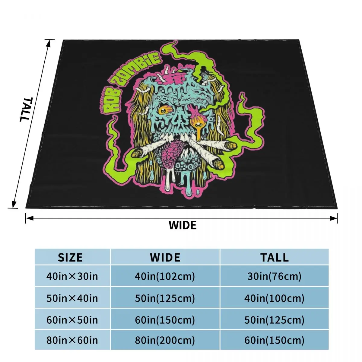 Rob Zombie – Smoke Your Grass Throw Blanket Beautiful Blankets Blanket Luxury