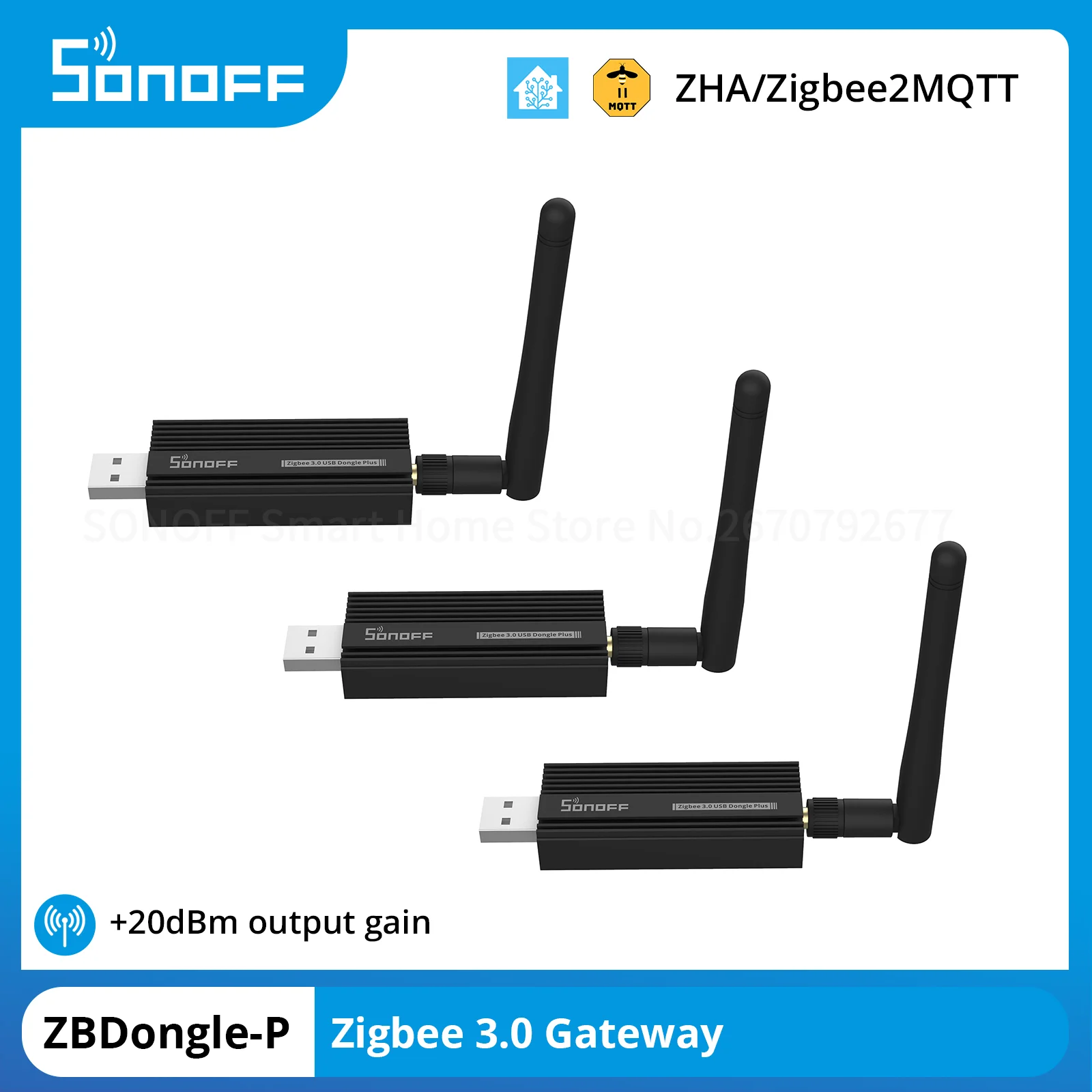 

SONOFF 1-5 шт. ZBDongle-P Zigbee 3,0 USB-ключ плюс Zigbee шлюз поддержка домашнего помощника ZHA Zigbee2MQTT Sonoff Zigbee Series