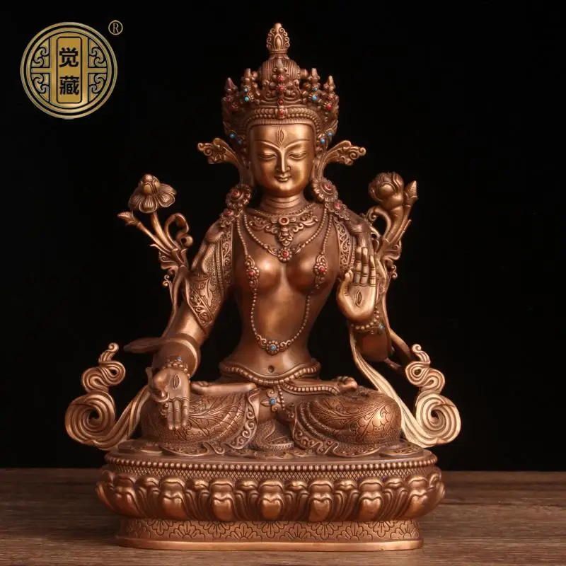 

Jue Zang, Copper White Mother Bodhisattva Buddha Statue Ornament Save the Mother Buddha Longevity Three Zongzong Buddha Statue N