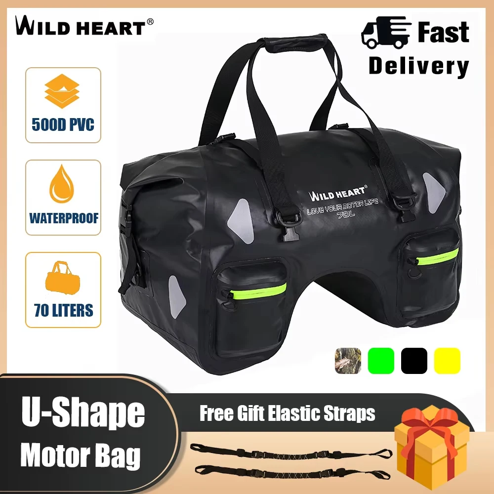 Bolsa Trasera Impermeable para Motocicleta, 70L, Bolsa de Viaje para Exteriores, Bolsa de Lona Seca, Mochila para Motocicleta, Bolsa para Asiento de Motocicleta