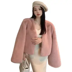 Winter Fall Light Weight Women Fur Coat Short Cut Vintage Fashion Lady Faux Fur Coat