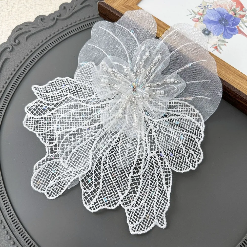 Dacron Handmade DIY Beading Flower Trendy Flower Shape Organza Clothing Accessories Women's Clothing Accessories