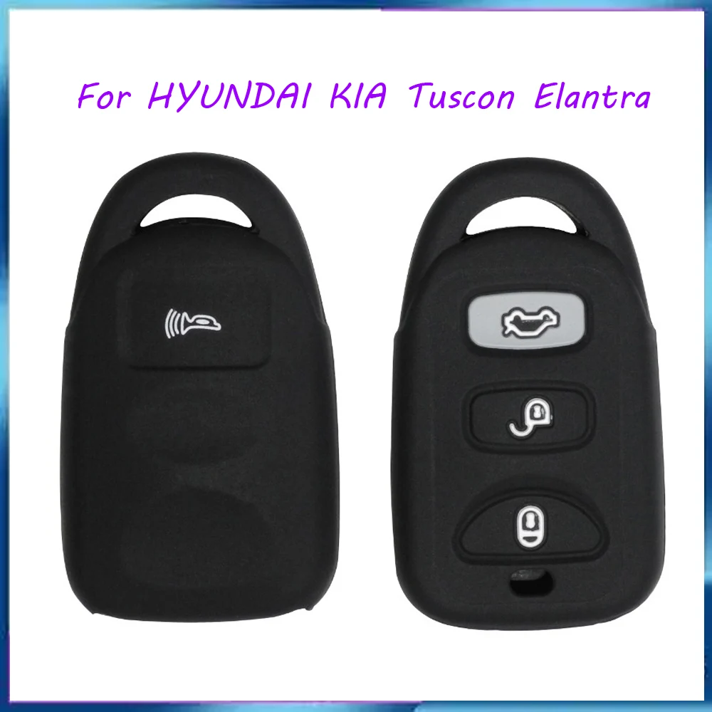 Jingyuqin New Remote Silicone Cover For HYUNDAI KIA Tuscon Elantra Rio Sportage Rondo Accent Smart 4 Buttons Case Fob 4B