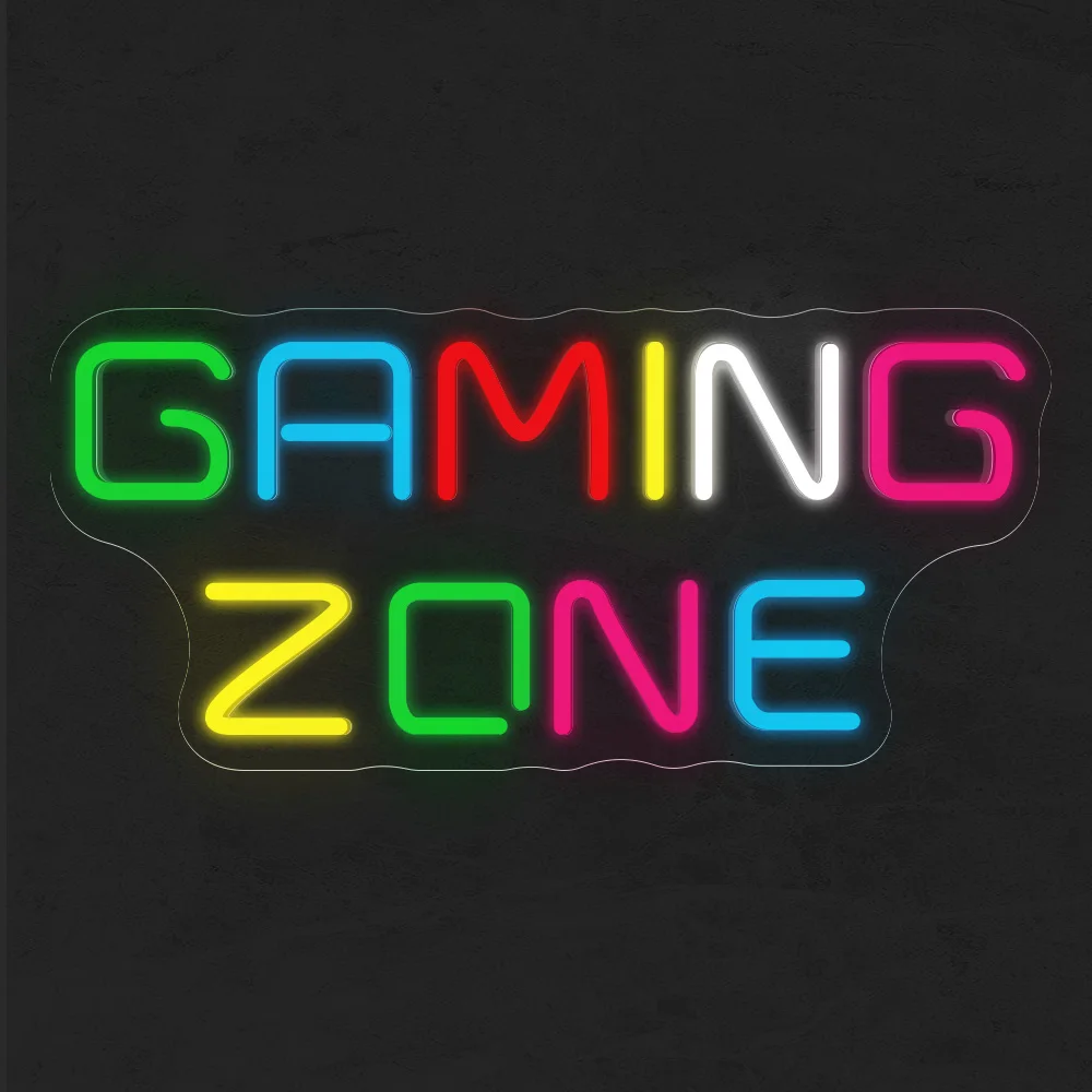 Game Zone Neon Led Sign Party Games Bedroom Gameroom Decoration Colorful LED Wall Room Decor Light Up Signs Gifts for Gamer Boy