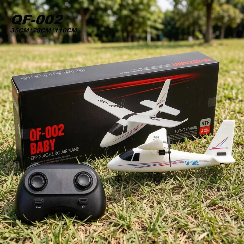 Hot Novice Remote Control QF002 Glider DIY Assembled Two-Channel Cessna Fixed-Wing Electric RC Foam Anti-Fall Aircraft Model Toy