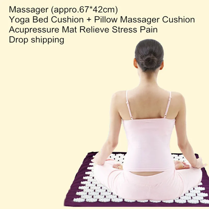 67*42cm Yoga Mat Massager Massage Cushion Acupressure Mat Relieve Stress Pain Acupuncture Spike Yoga Mat Pin Pad/Yoga Mat