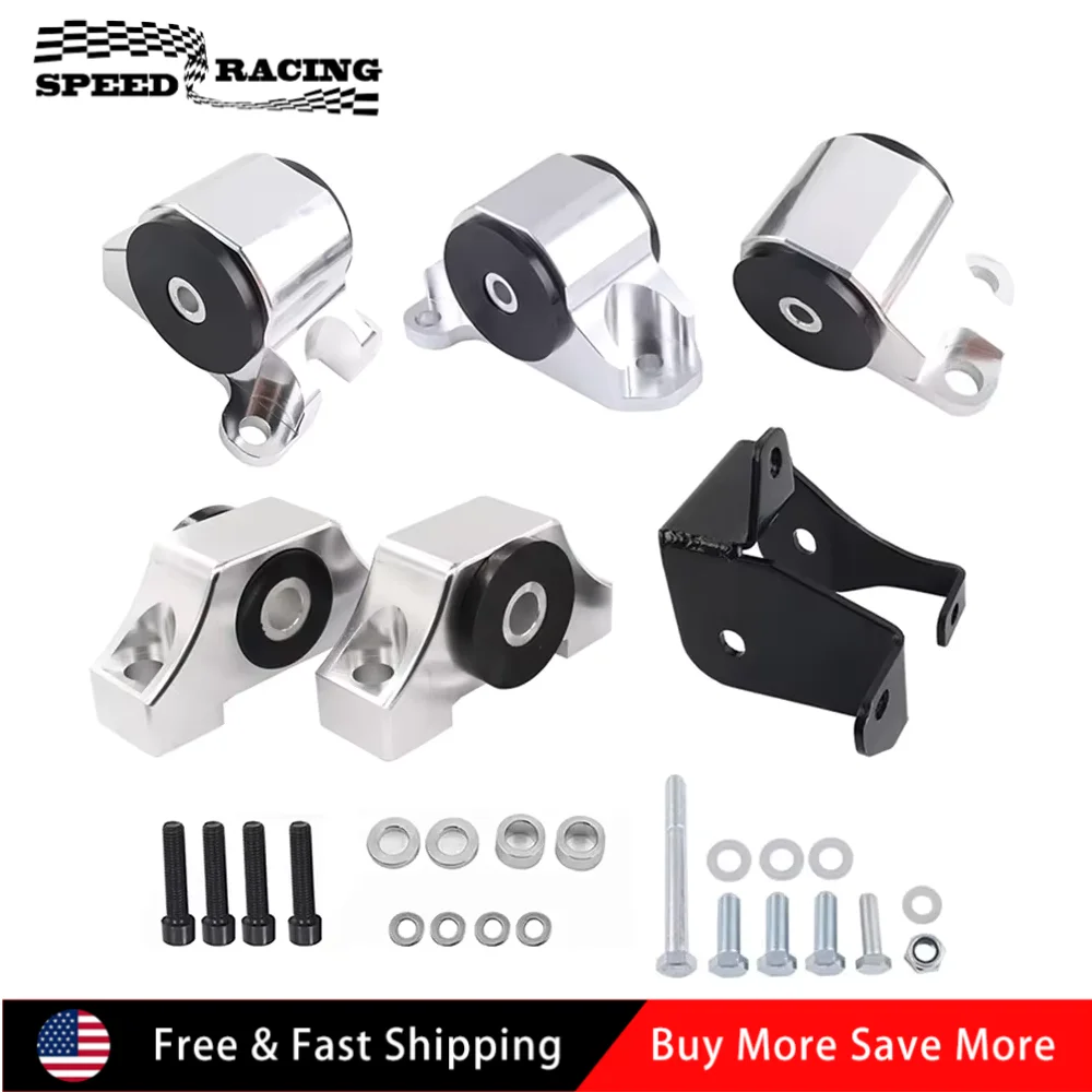 

Высококачественный алюминиевый комплект крепления двигателя для Honda Civic EK D16 B16 B18 B20 B D Series 2 болта серебристый 1996-2000 гг.