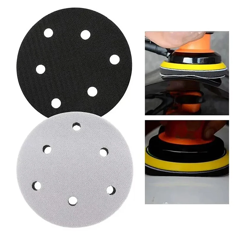 5 Inch 125mm 6-Hole Soft Interface Pad Hook And Loop Sanding Disc Buffer Sponge Interface Cushion Pad For Backing Pad Tool