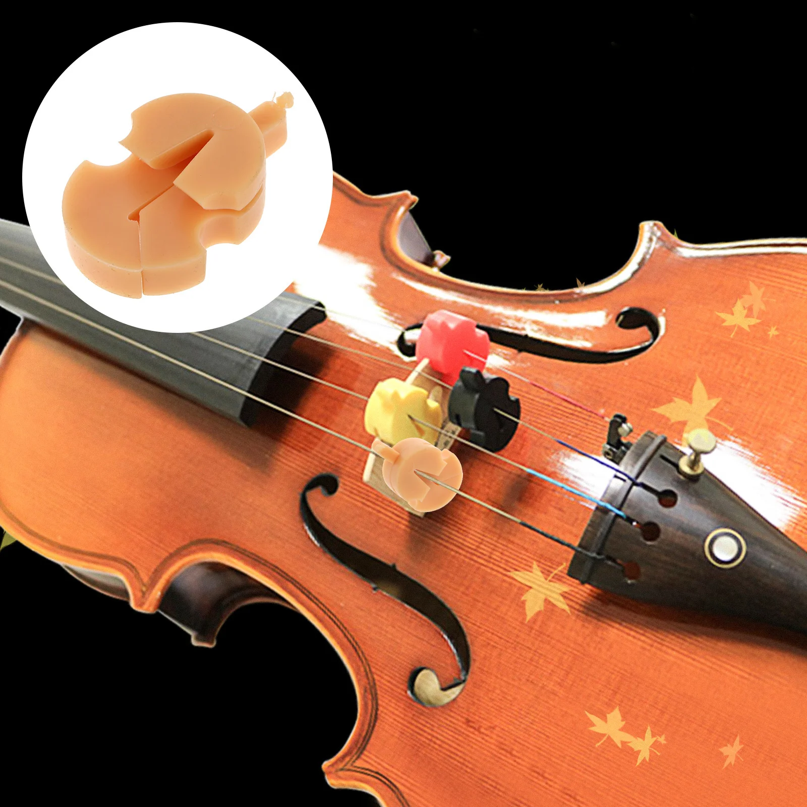 Tourte Style Rubber Violin Mute for All Violins Small Violas Quiet Practice Rubber Practice Mute for Violin Accessories