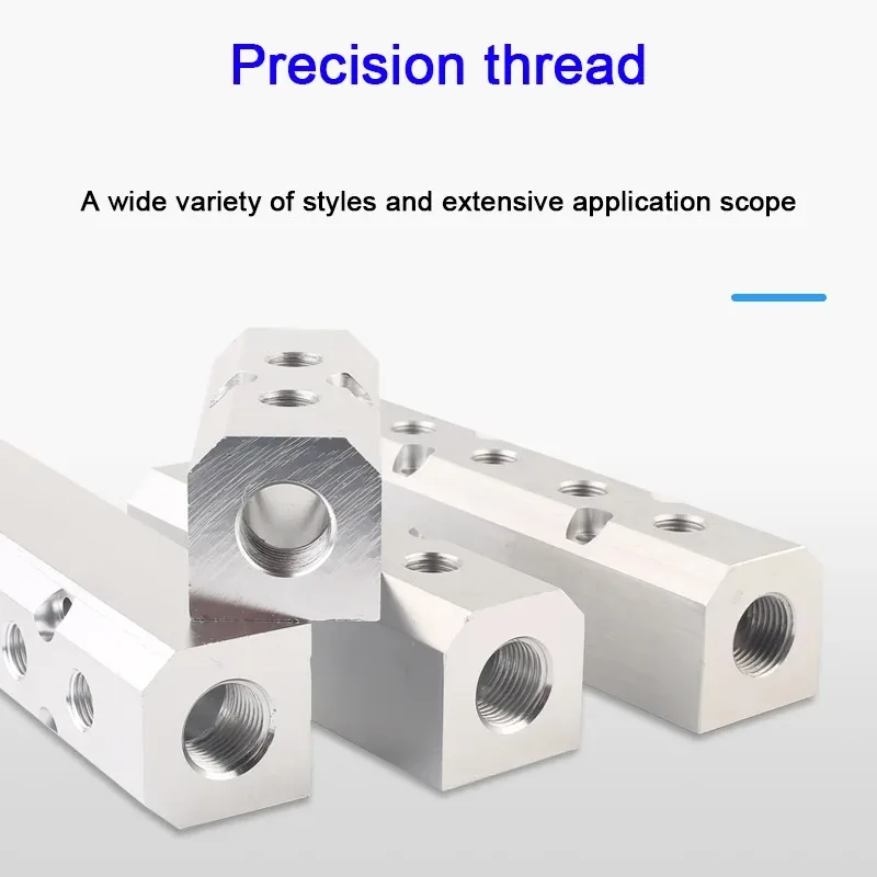 Versatile Pneumatic Manifold Splitter With Quick Connectors 1/8 1/4 3/8 1/2 Gas Source Branch Aluminum Manifold AL/SY-02/04/-2F